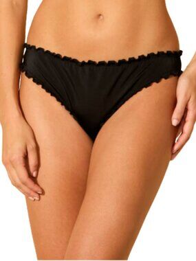 Black Ruffle Edge Cheeky Bikini Bottom